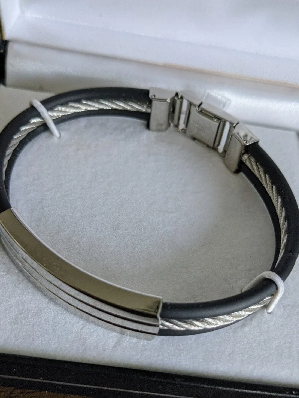 Colibri of London Men's Sterling Silver & Stainless Steel Cable Bracelet